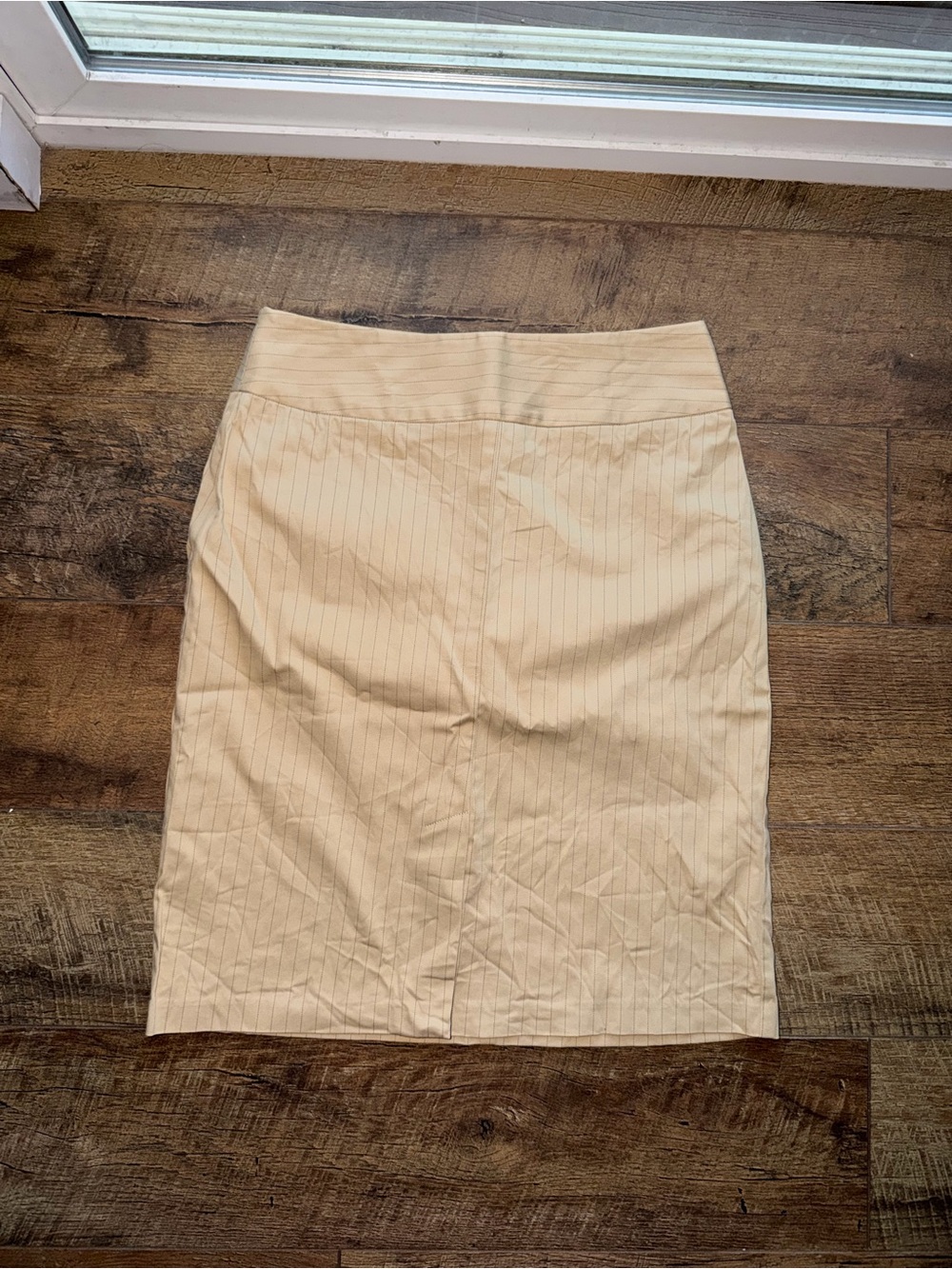 United Colors Of Benetton Cream Pinstripe Pencil Skirt
